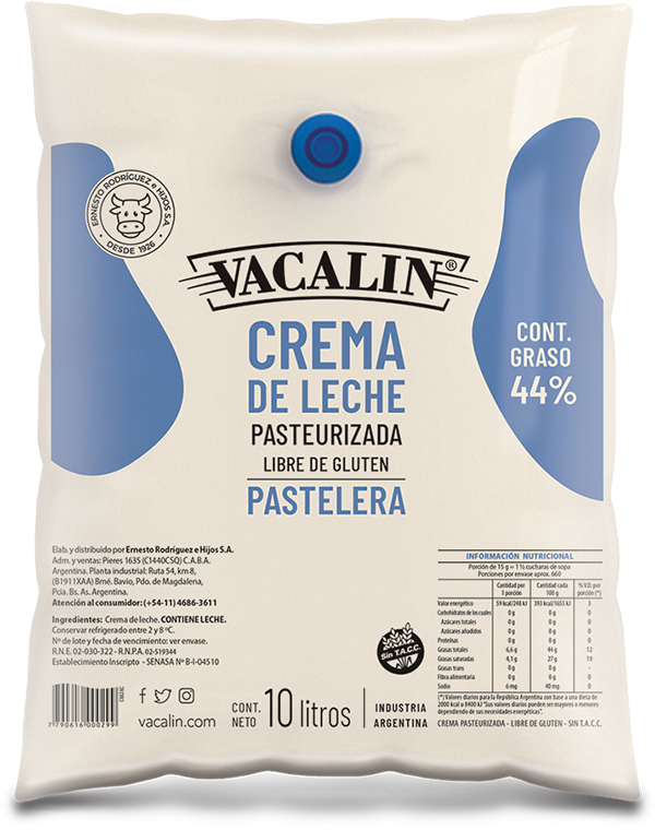 Pastelera Sachet 44% X 10lts
