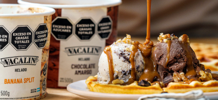 Waffles con helado